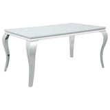 Carone White/Chrome Glass Top Dining Table