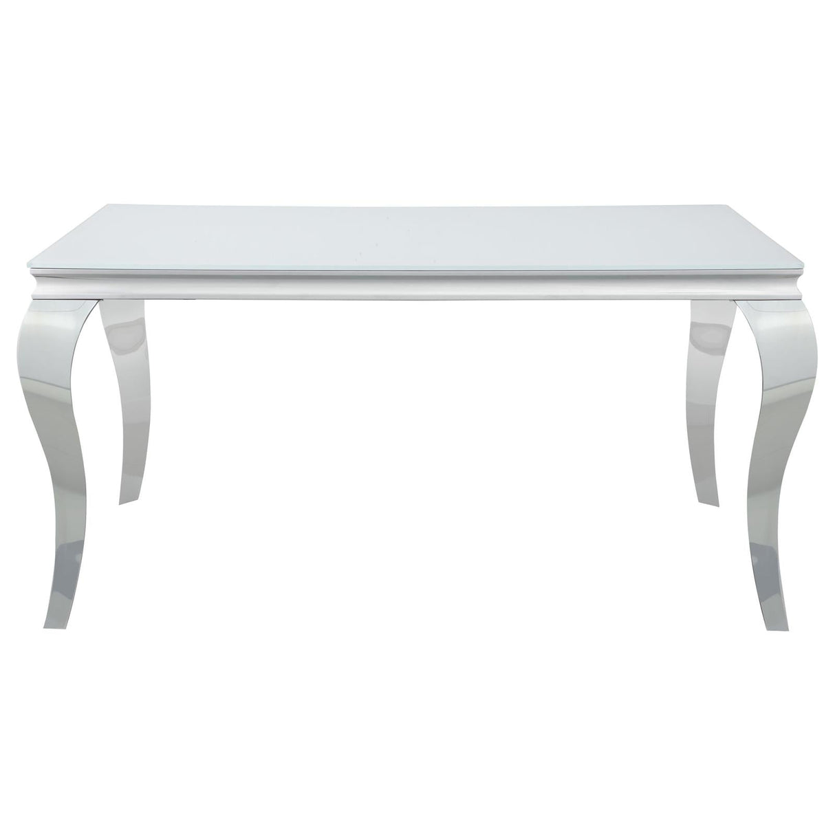 Carone White/Chrome Glass Top Dining Table