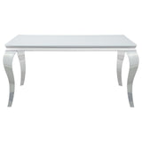 Carone White/Chrome Glass Top Dining Table