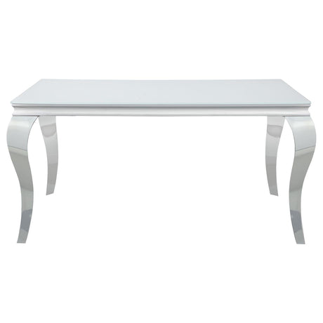 Carone White/Chrome Glass Top Dining Table