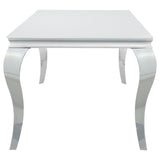 Carone White/Chrome Glass Top Dining Table