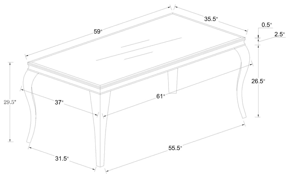 Carone White/Chrome Glass Top Dining Table