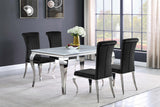 Carone White/Chrome Glass Top Dining Table