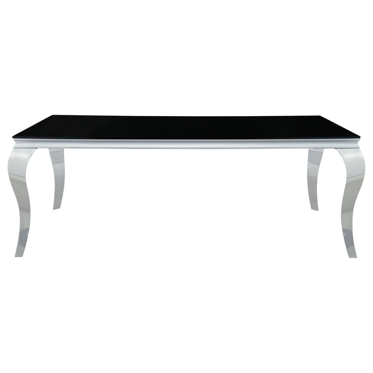 Carone Black/Chrome Rectangular Glass Top Dining Table