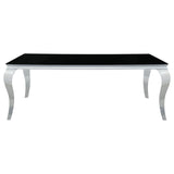 Carone Black/Chrome Rectangular Glass Top Dining Table