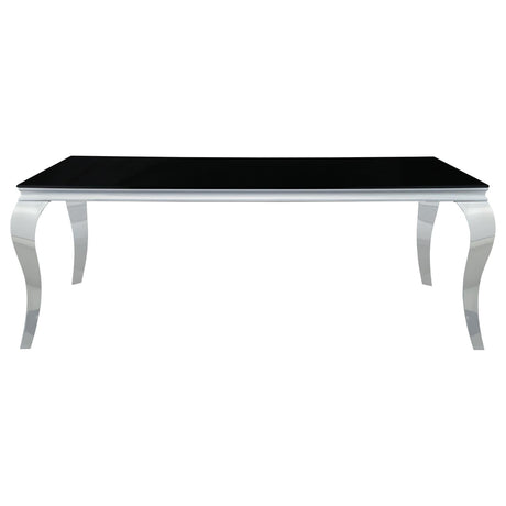 Carone Black/Chrome Rectangular Glass Top Dining Table