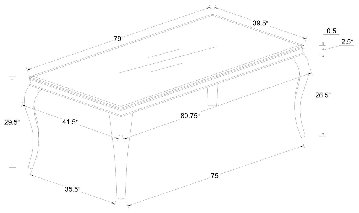 Carone Black/Chrome Rectangular Glass Top Dining Table