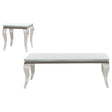 Carone White 2-Piece Glass Top Coffee and End Table Set by Coaster at Eve Furniture