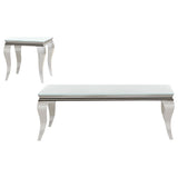 Carone White 2-Piece Glass Top Coffee and End Table Set by Coaster at Eve Furniture