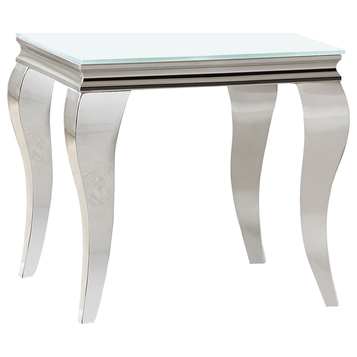 Carone White 2-Piece Glass Top Coffee and End Table Set by Coaster at Eve Furniture
