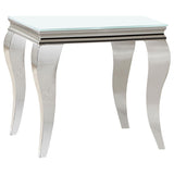 Carone White 2-Piece Glass Top Coffee and End Table Set by Coaster at Eve Furniture
