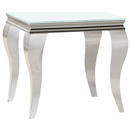 Carone White 2-Piece Glass Top Coffee and End Table Set by Coaster at Eve Furniture
