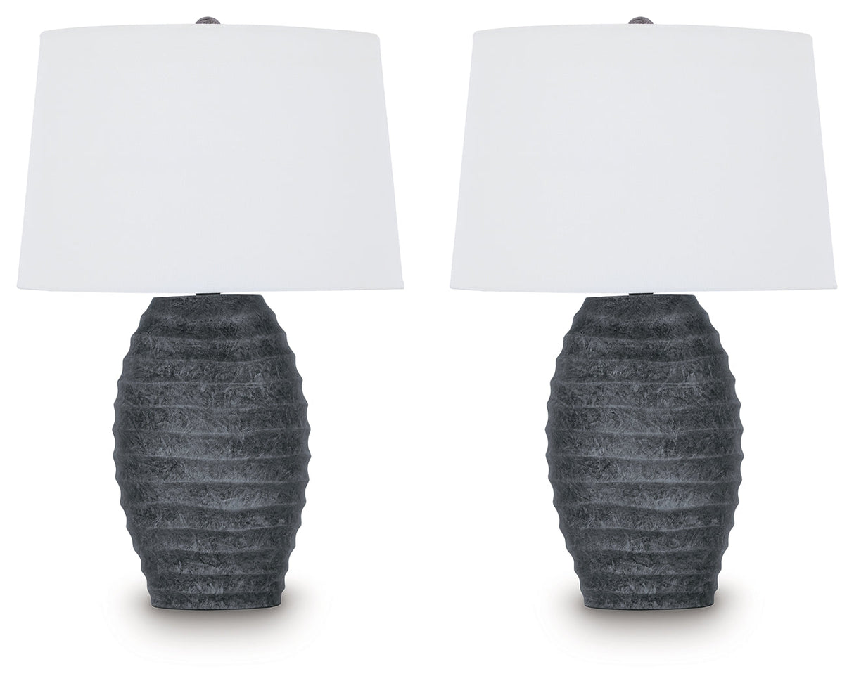 Caronick Antique Silver Finish Table Lamp (Set of 2) by Ashley at Eve Furniture