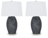 Caronick Antique Silver Finish Table Lamp (Set of 2) by Ashley at Eve Furniture