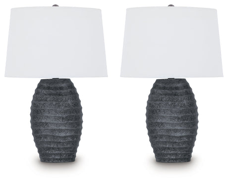 Caronick Antique Silver Finish Table Lamp (Set of 2) by Ashley at Eve Furniture
