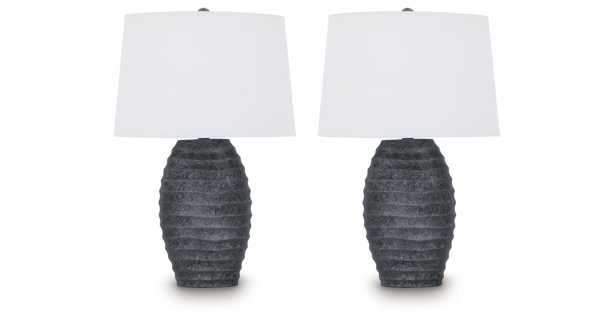 Caronick Antique Silver Finish Table Lamp (Set of 2) by Ashley at Eve Furniture