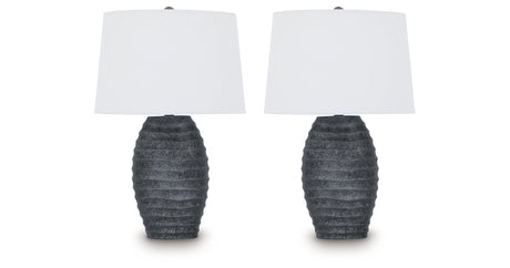Caronick Antique Silver Finish Table Lamp (Set of 2) by Ashley at Eve Furniture