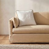 Carr Cream Faux Fur 25-in Cushion