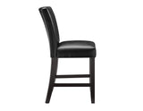 Carrara 24″ Counter Stool,  Black Leatherette, Set of 2