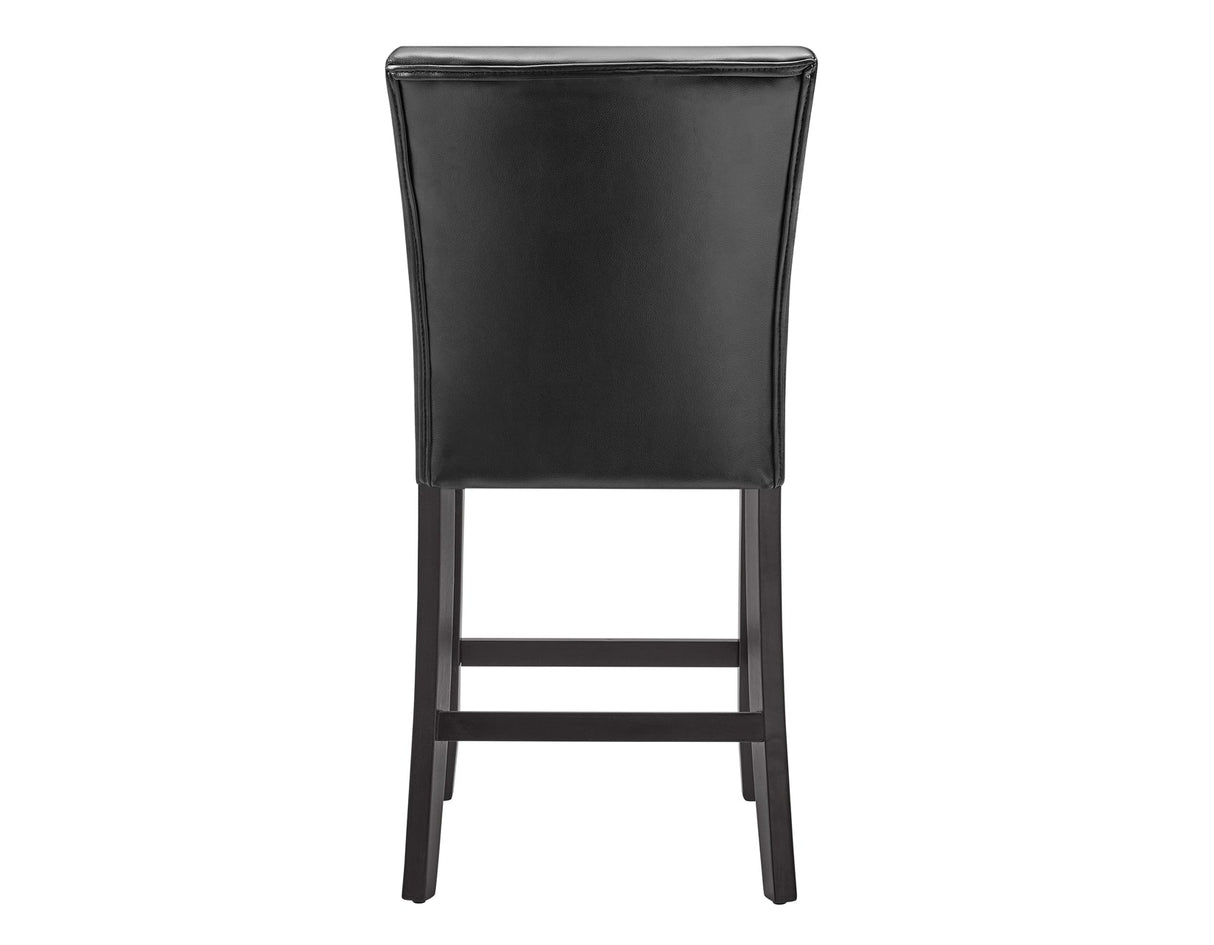 Carrara 24″ Counter Stool,  Black Leatherette, Set of 2