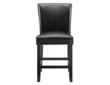 Carrara 24″ Counter Stool,  Black Leatherette, Set of 2