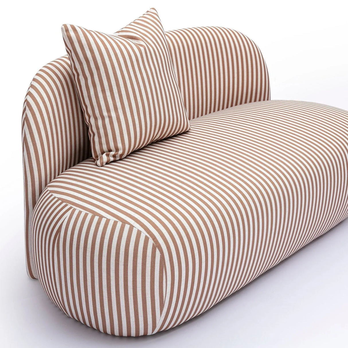 Carraway 59" Brown Striped Performance Linen Loveseat by TOV Furniture at Eve Furniture