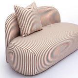 Carraway 59" Brown Striped Performance Linen Loveseat by TOV Furniture at Eve Furniture