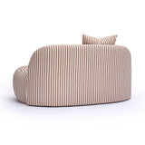 Carraway 59" Brown Striped Performance Linen Loveseat by TOV Furniture at Eve Furniture