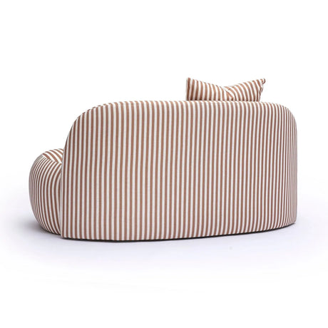Carraway 59" Brown Striped Performance Linen Loveseat by TOV Furniture at Eve Furniture