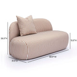 Carraway 59" Brown Striped Performance Linen Loveseat by TOV Furniture at Eve Furniture