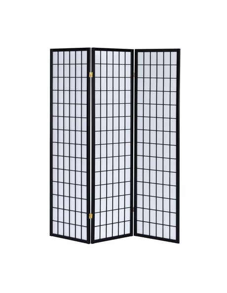 Carrie 3-Panel Folding Screen Black/White