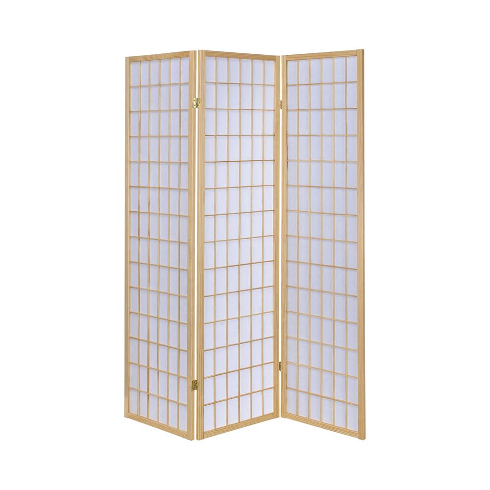 Carrie 3-Panel Folding Screen Natural/White