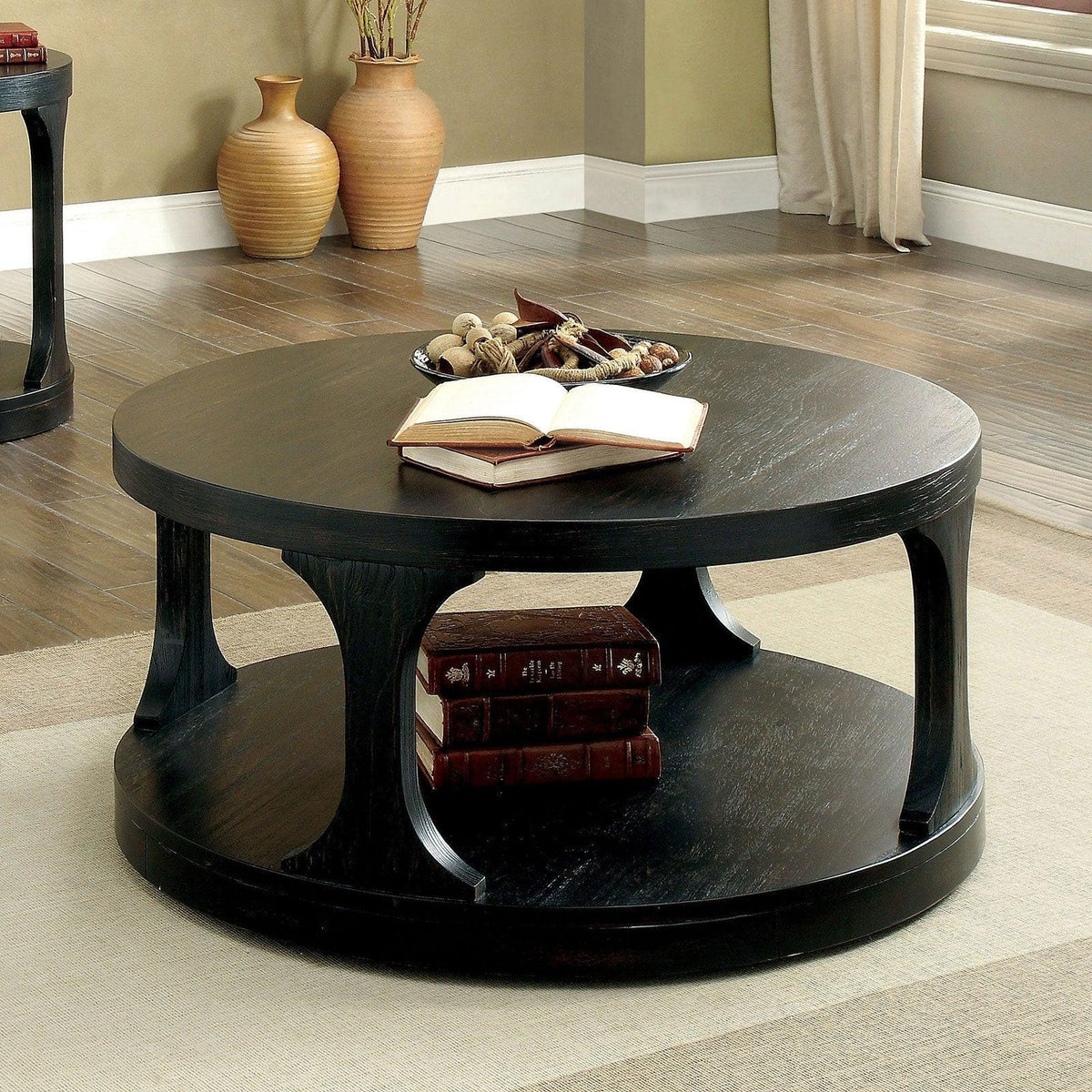 Carrie Antique Black Coffee Table by Furniture of America at Eve Furniture