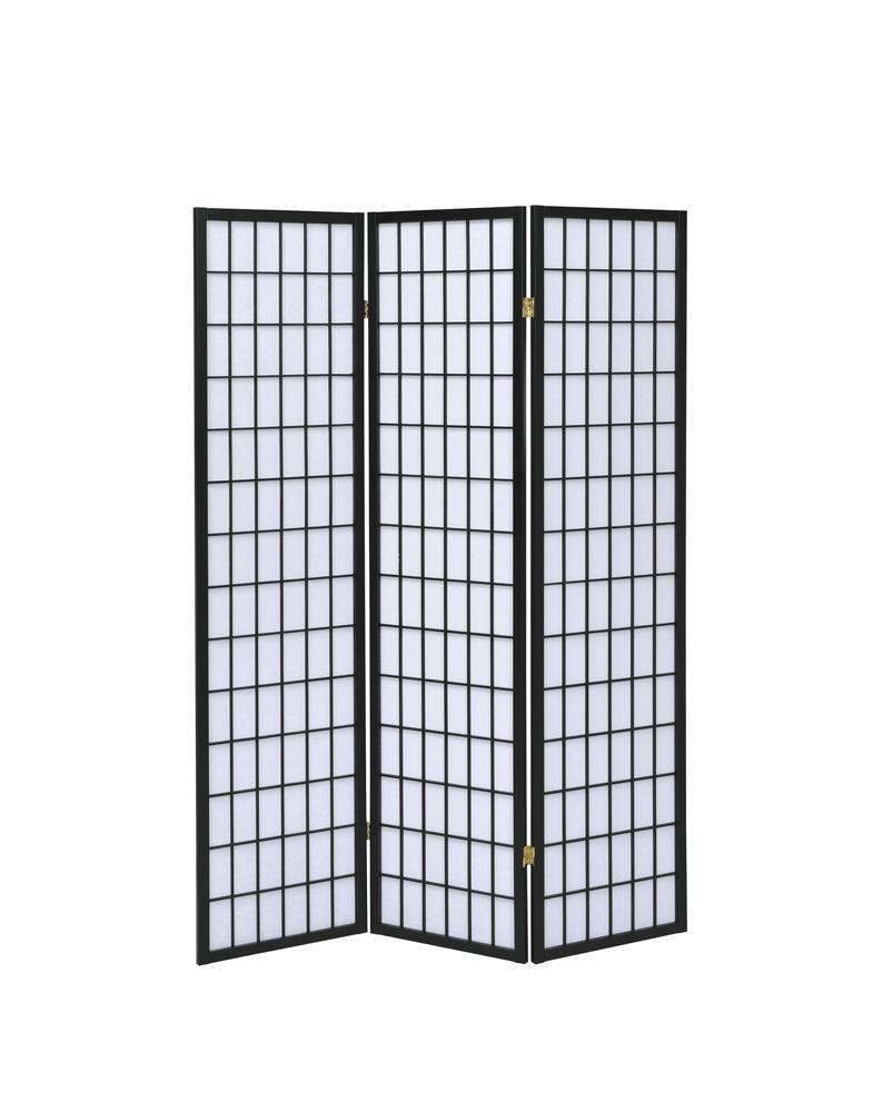 Carrie Black/White 3-Panel Folding Screen by Coaster at Eve Furniture