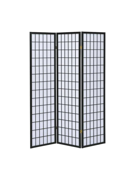 Carrie Black/White 3-Panel Folding Screen by Coaster at Eve Furniture