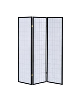 Carrie Black/White 3-Panel Folding Screen by Coaster at Eve Furniture