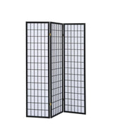 Carrie Black/White 3-Panel Folding Screen by Coaster at Eve Furniture