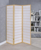 Carrie Natural/White 3-Panel Folding Screen by Coaster at Eve Furniture