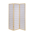 Carrie Natural/White 3-Panel Folding Screen by Coaster at Eve Furniture