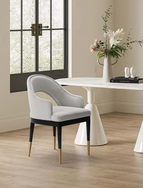 Carrington Dining Armchair in Light Grey by Manhattan Comfort at Eve Furniture