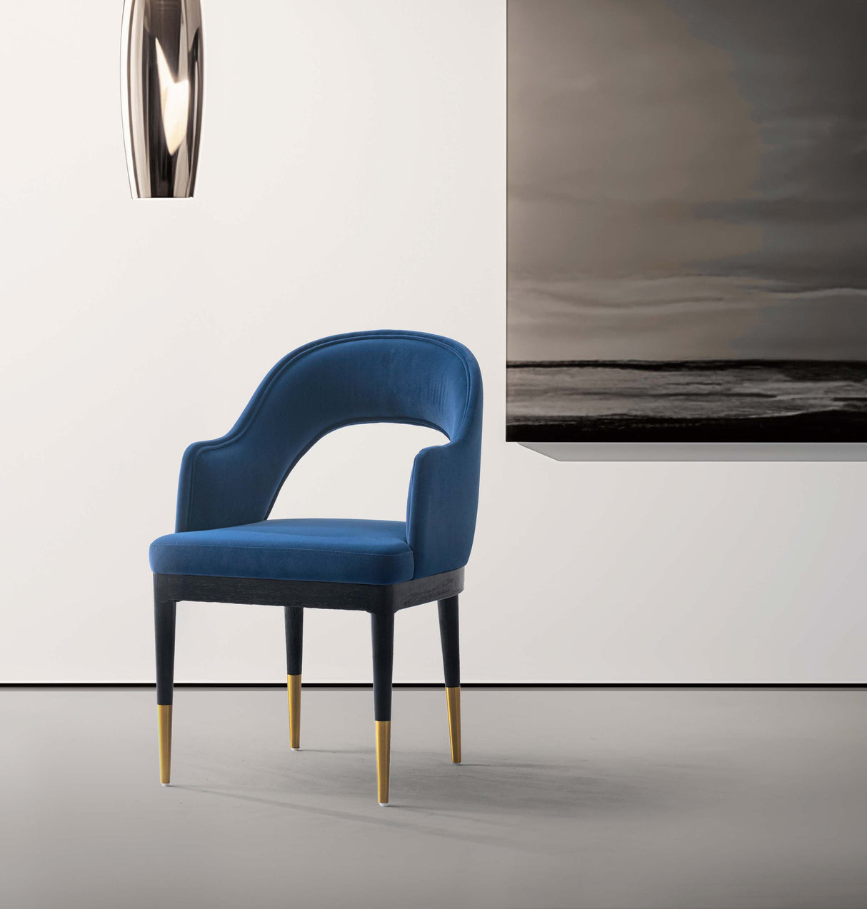 Carrington Dining Armchair in Midnight Blue by Manhattan Comfort at Eve Furniture