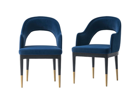 Carrington Dining Armchair in Midnight Blue (set of 2) by Manhattan Comfort at Eve Furniture