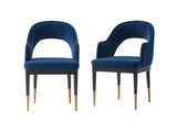 Carrington Dining Armchair in Midnight Blue (set of 2) by Manhattan Comfort at Eve Furniture
