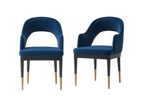 Carrington Dining Armchair in Midnight Blue (set of 2) by Manhattan Comfort at Eve Furniture