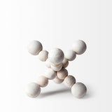 Carrollton I (Small) Off-White Geometric Wood Ball Jack by Mercana at Eve Furniture