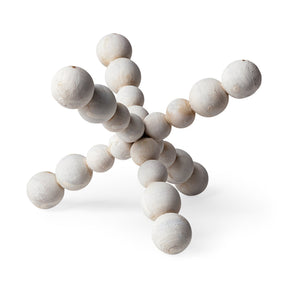 Carrollton II (Large) 9L x 9W Off-White Geometric Wood Ball Jack by Mercana at Eve Furniture