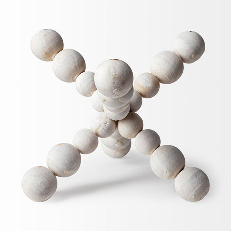 Carrollton II (Large) Off-White Geometric Wood Ball Jack by Mercana at Eve Furniture