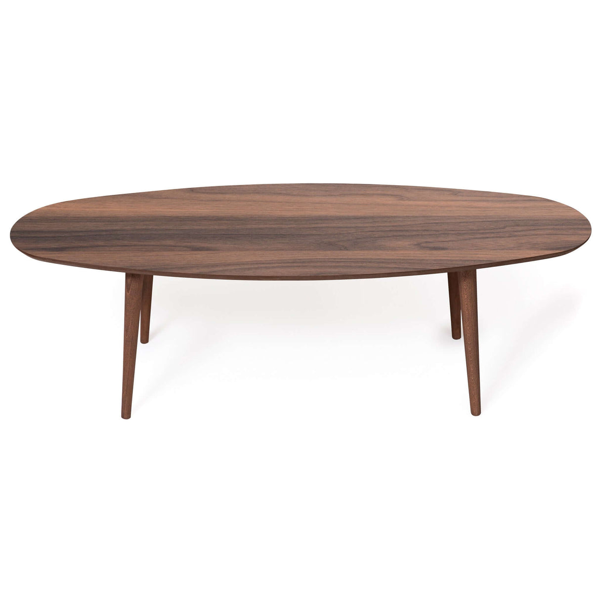 Carsen Mid-Century Modern Oval Center Table Walnut