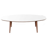 Carsen Mid-Century Modern Oval Center Table Walnut