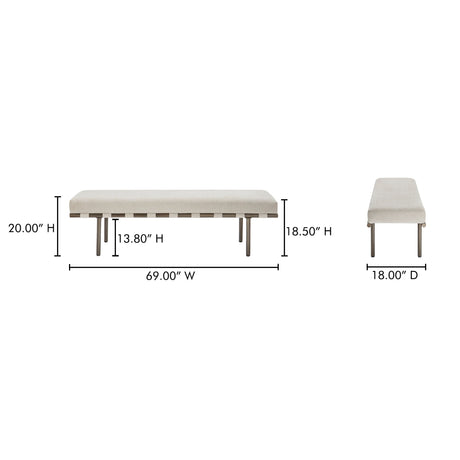 Carson Beige Dining Bench by MOES at Eve Furniture
